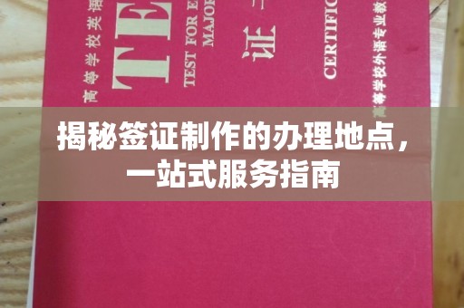 高埗揭秘签证制作的办理地点，一站式服务指南