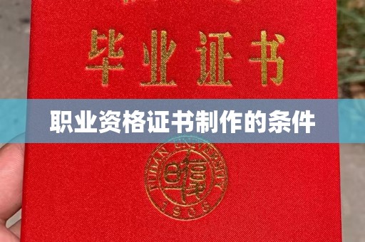 高埗职业资格证书制作的条件