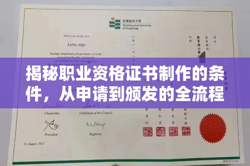 高埗揭秘职业资格证书制作的条件，从申请到颁发的全流程解析